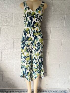 🌿 Harlow & Rose Abstract Print Wide Leg Jumpsuit – Size M
